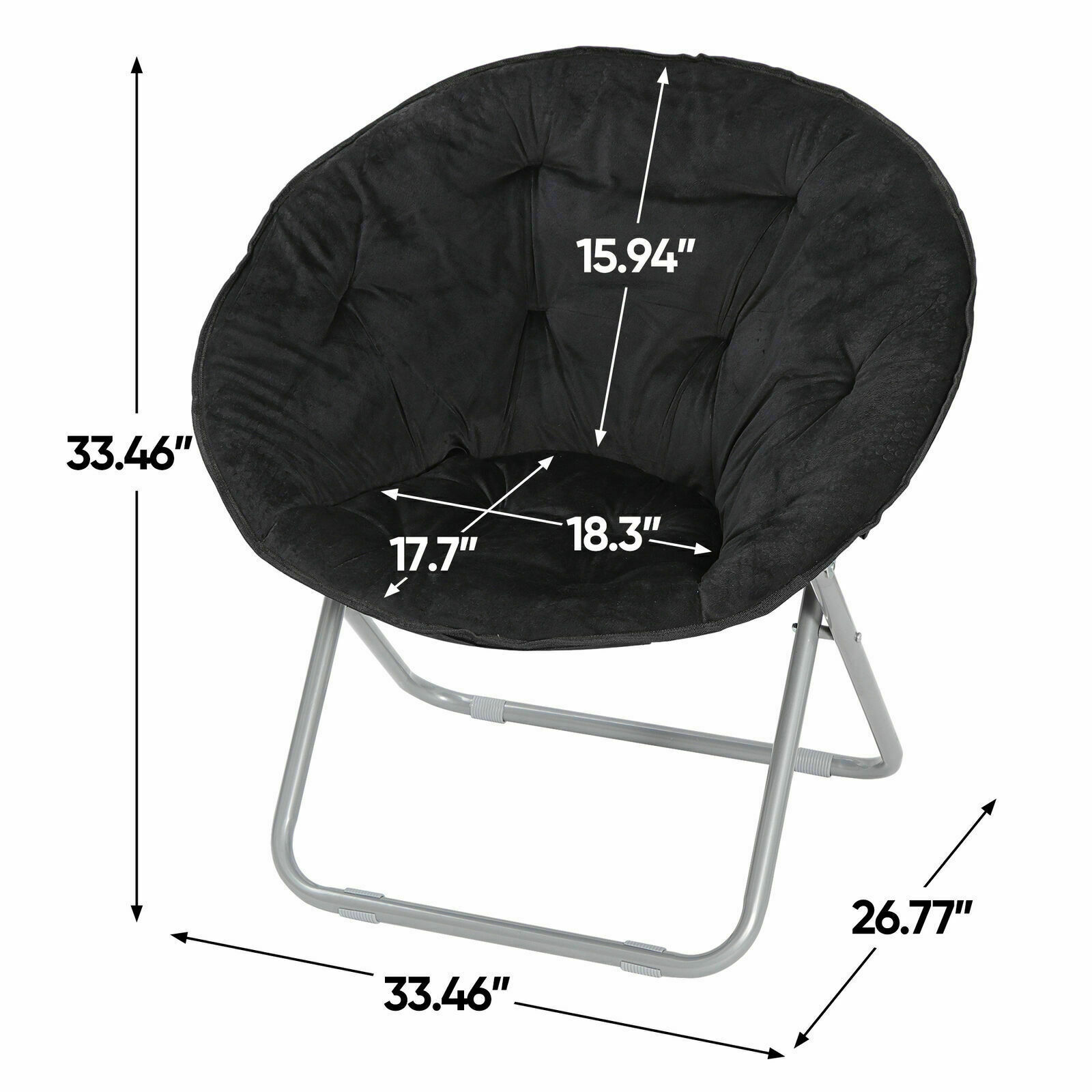 Moon Chair Seat Stool Saucer Soft Folding Home Living Room Sofa Black Cozy Chair