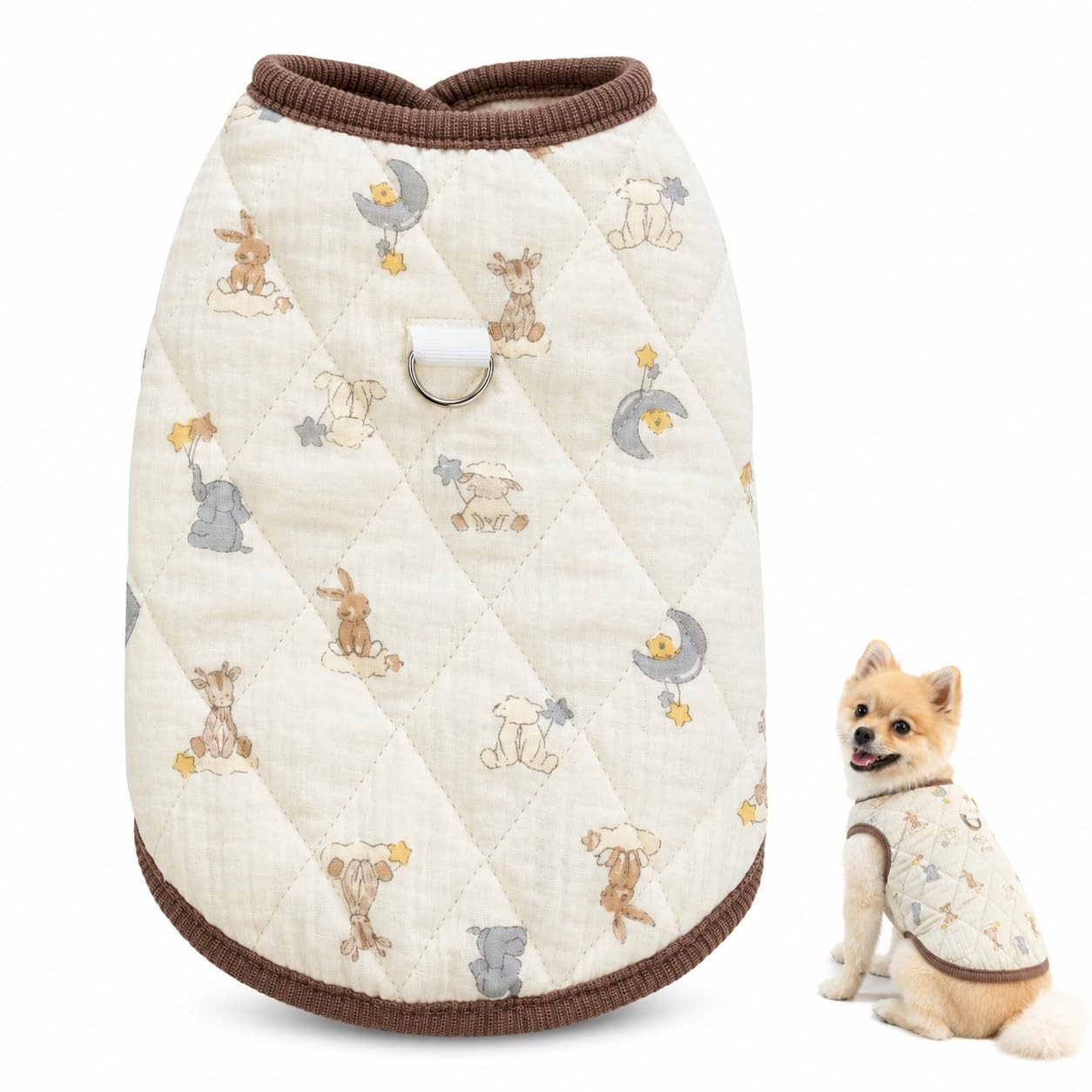 Cute Pet Apparel Cotton Cartoon Dog Clothes All Season Sleeveless Puppy Kitte...