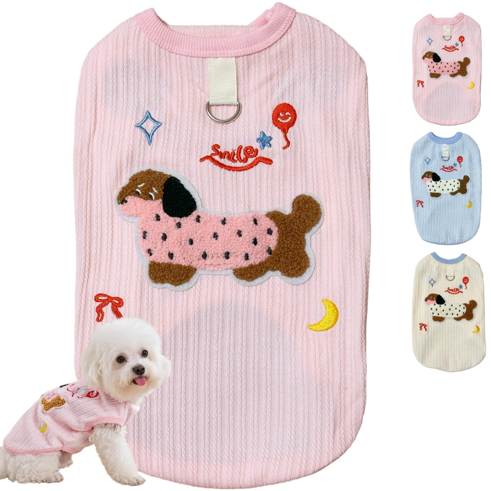 Cute Pet Apparel Cotton Dog Clothes All Season Sleeveless Puppy Kitten Pullov...