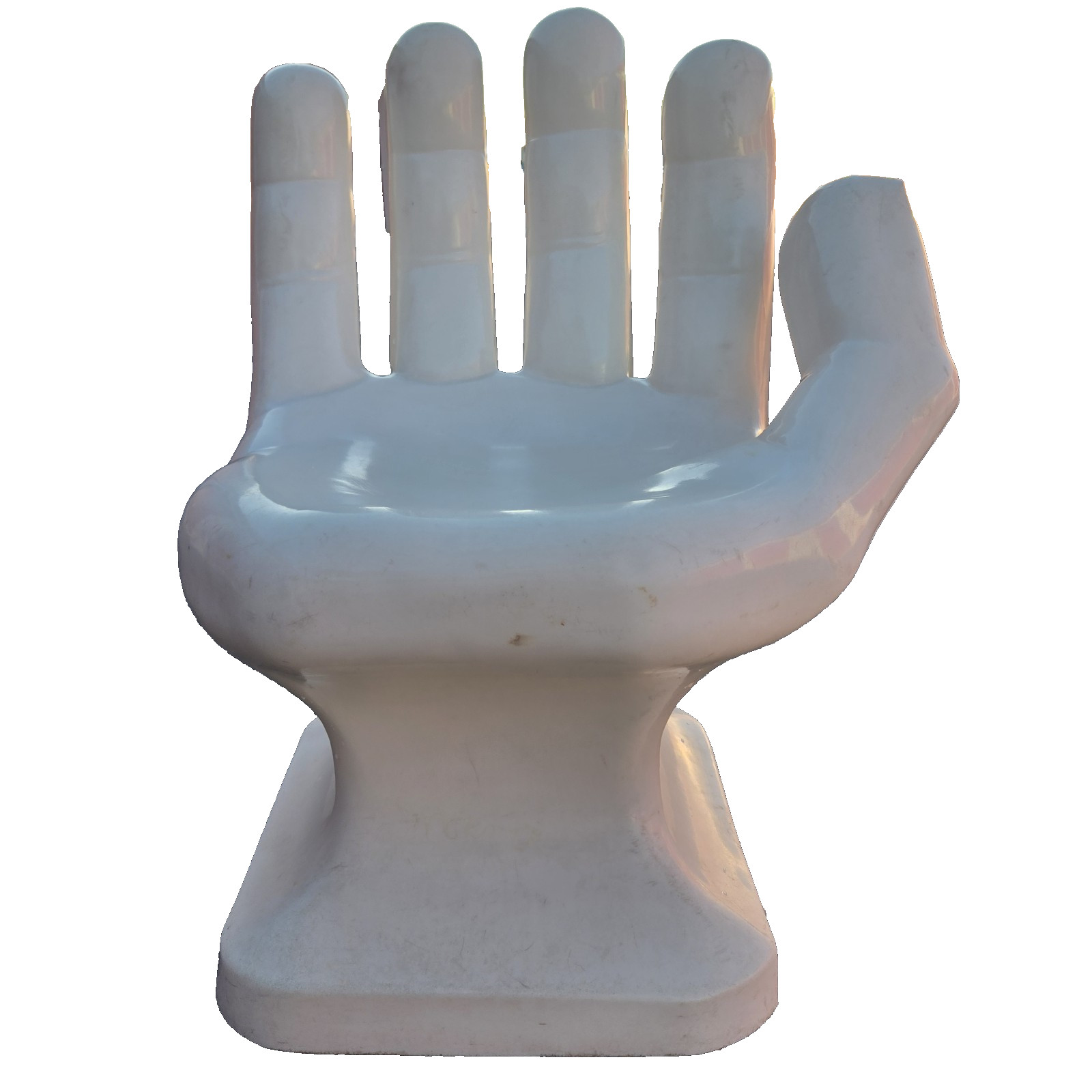 Pop Art White Right Hand Shaped Palm Chair 33" Tall 70's Retro iCarly Adult Size