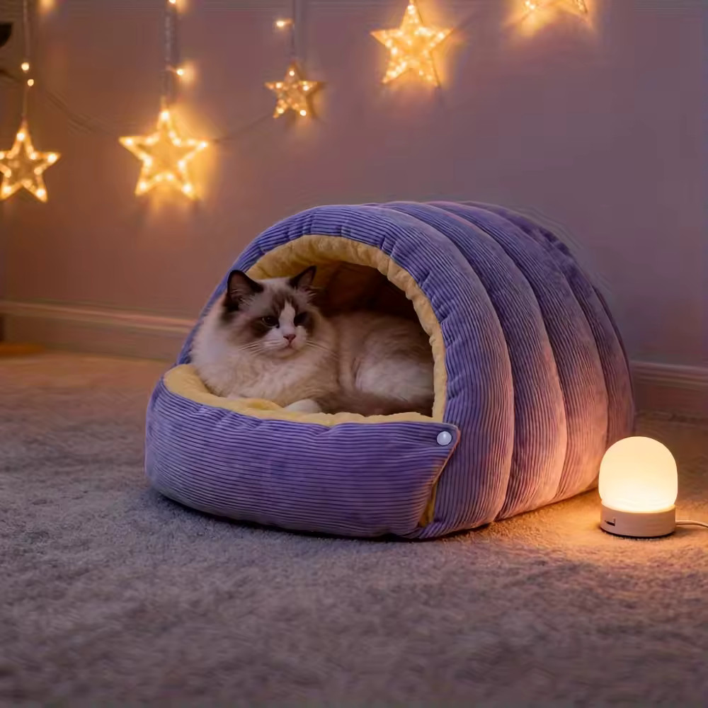 Winter Warm Cat Bed - Soft Thickened Pet Cave House