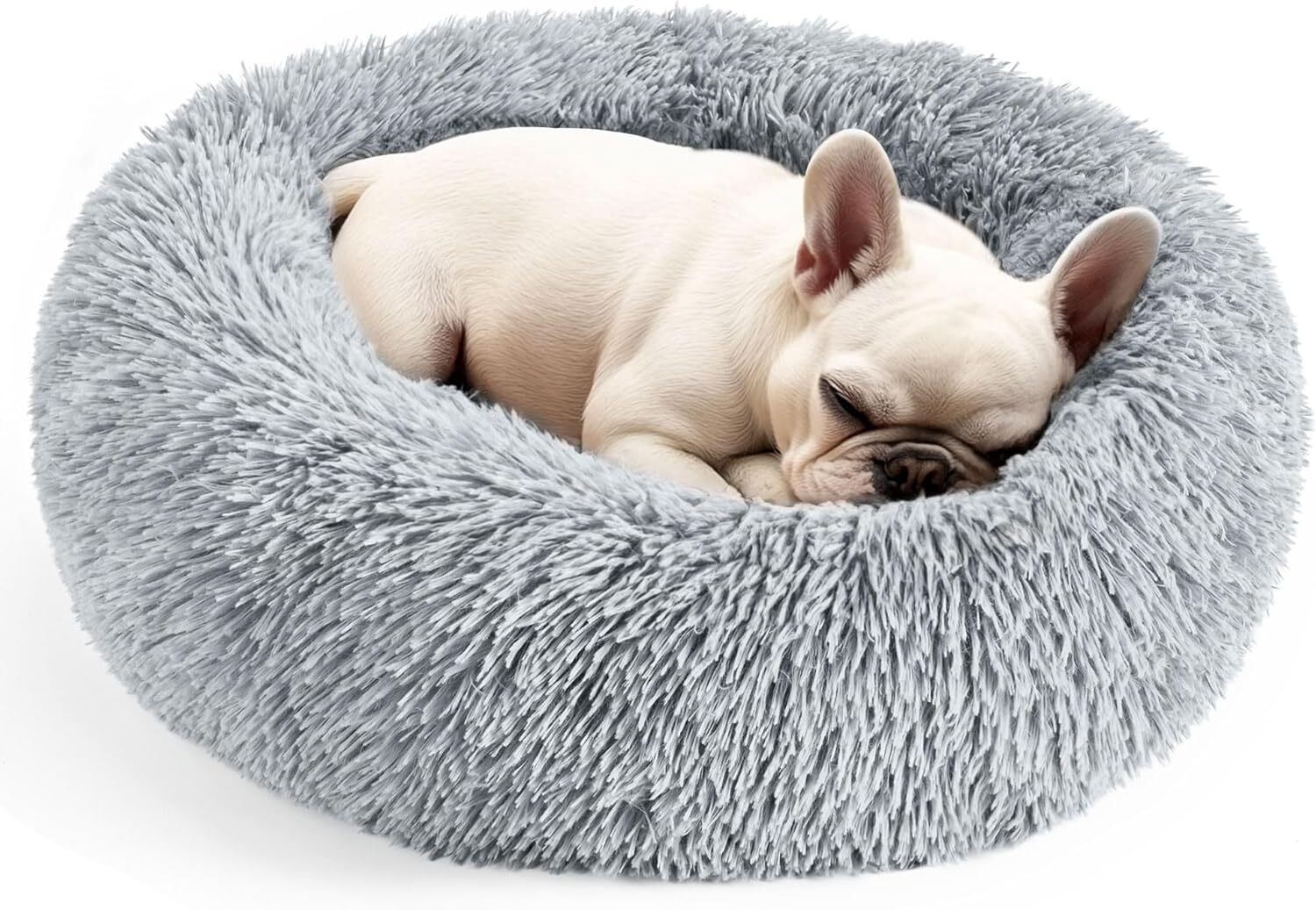 Dog & Cat Bed for Indoor Cats, 20in Calming Donut Bed for Puppy and Kitten