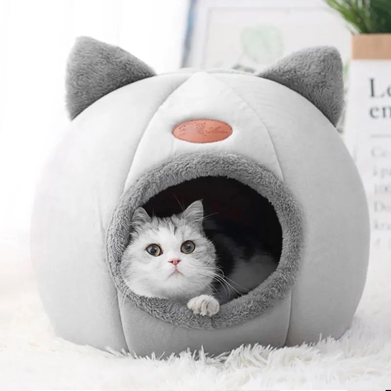 Cat Bed Cave | LARGE Cat Tunnel Bed Indoor Cats, Mat Nest for Cats 36x36x40''