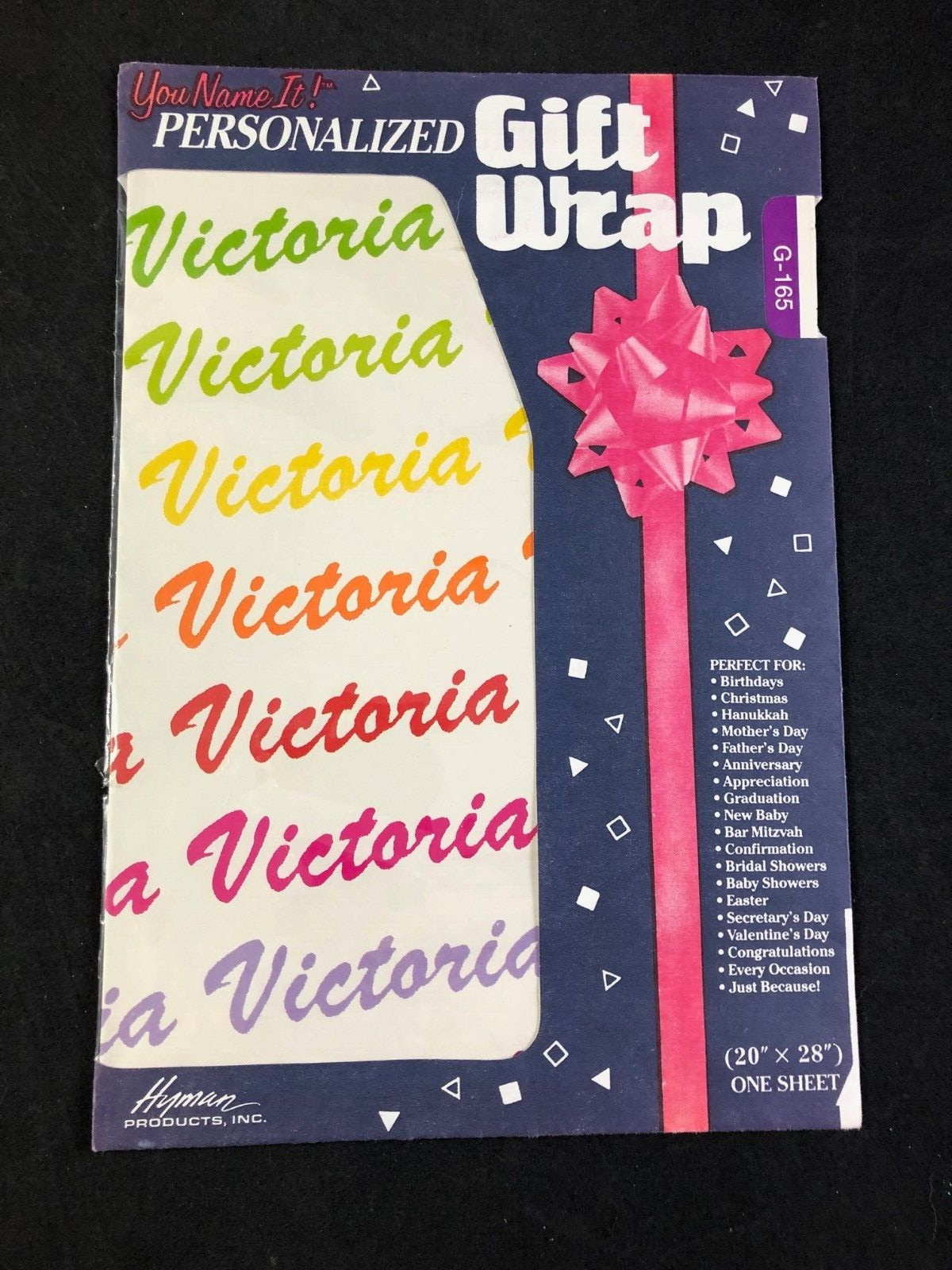 Vintage You Name It! Personalized Gift Wrap Rainbow Victoria