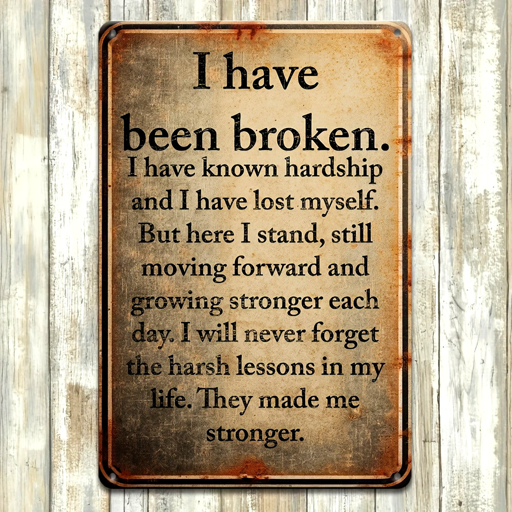 Rustic Motivational Quote Wall Art Plaque Inspirational Home Decor Metal Sign