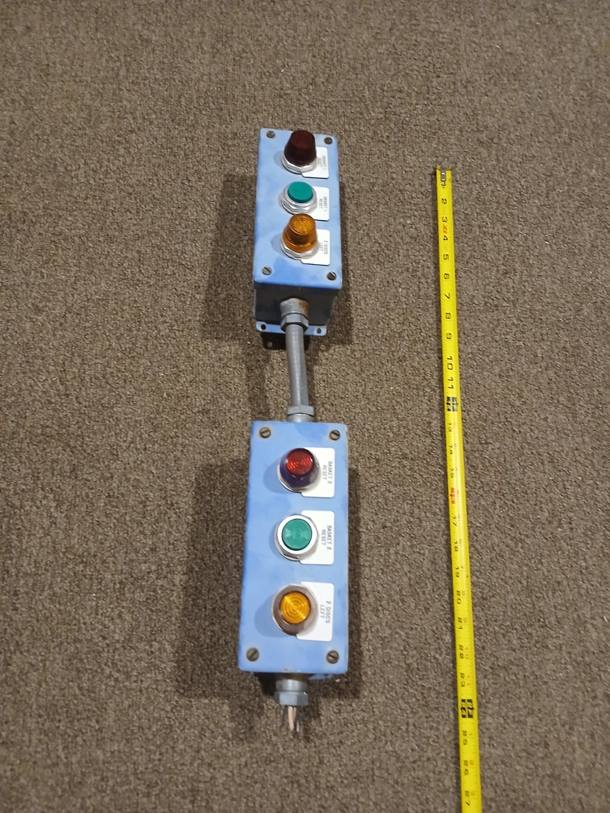Vintage Industrial Electric Robot Push Button Control Box 