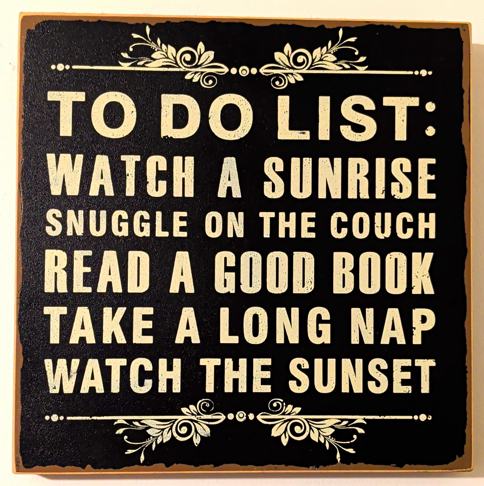 Hobby Lobby Home Accents Inspirational Quote Wood Wall Sign 16x16 Black/White