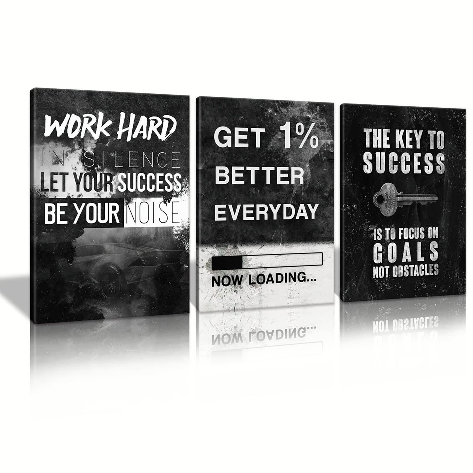 Motivational Success Canvas Wall Art for Home Office Workplace, Perseverance ...