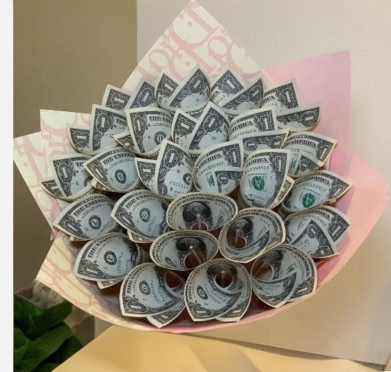 Money Bouquet , Unique Gift, Graduation Gift, flower bouquet  fake cash bouquet