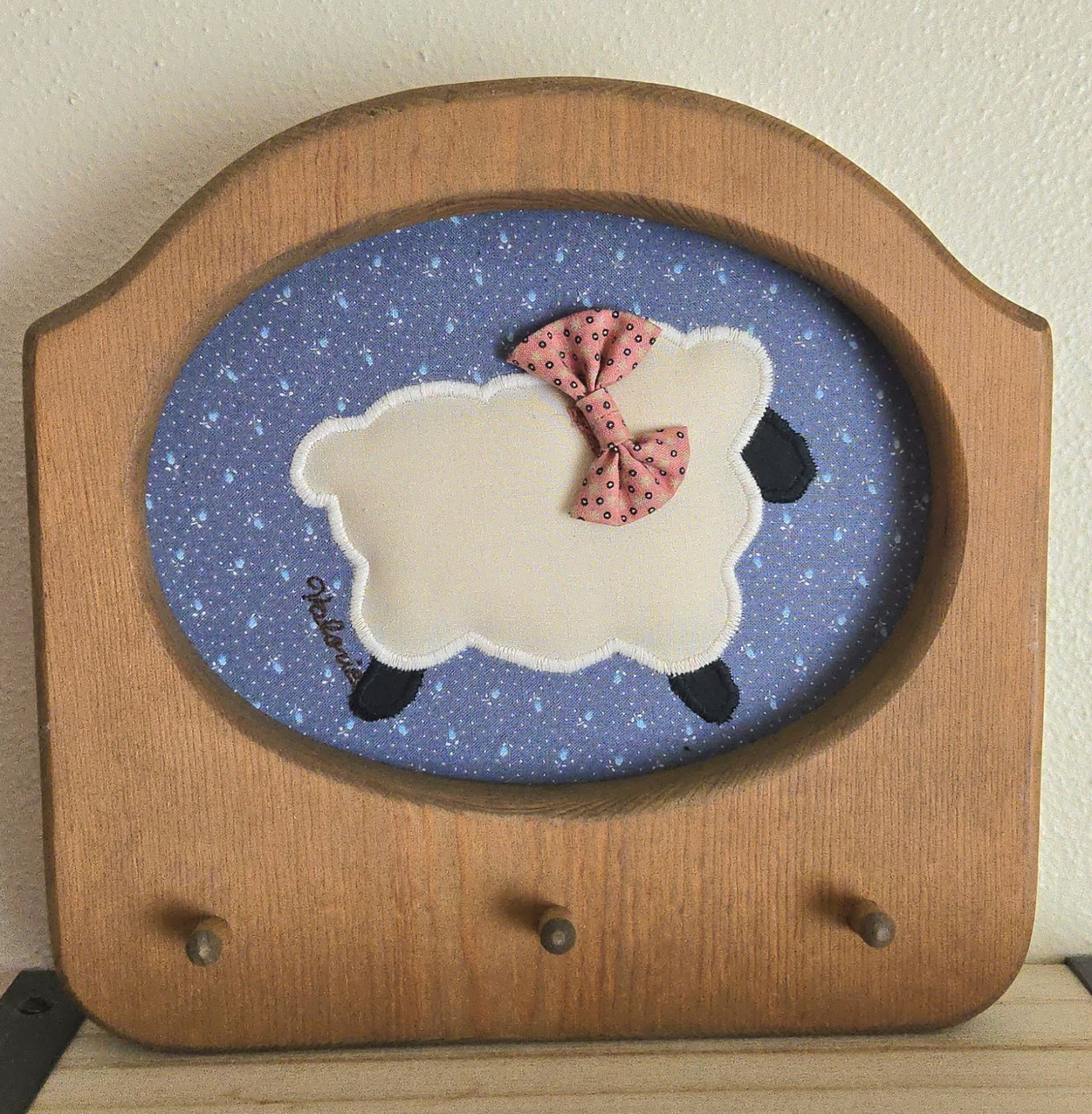 Valerie’s Folk Art Sheep Wall Coat Rack Wooden Country Farmhouse Rustic