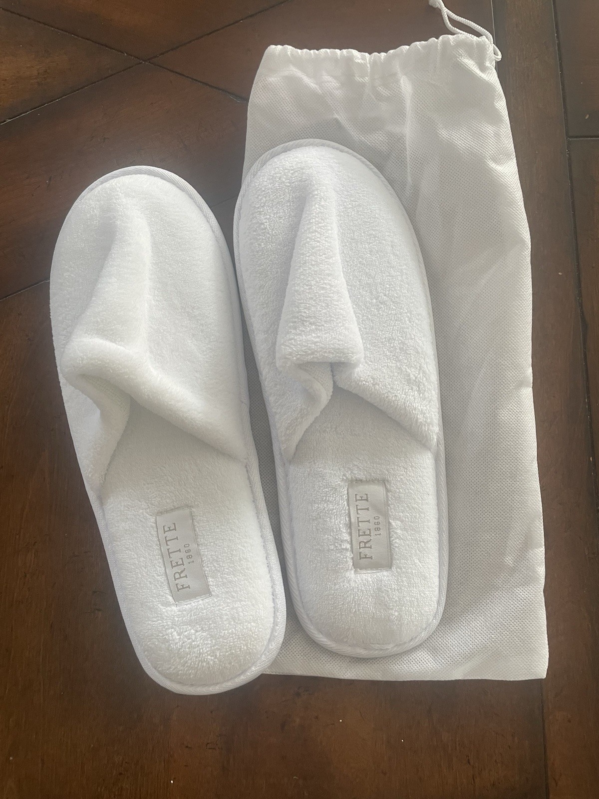New FRETTE 1860 House Slippers STORAGE BAG Unisex Luxury HOTEL Spa