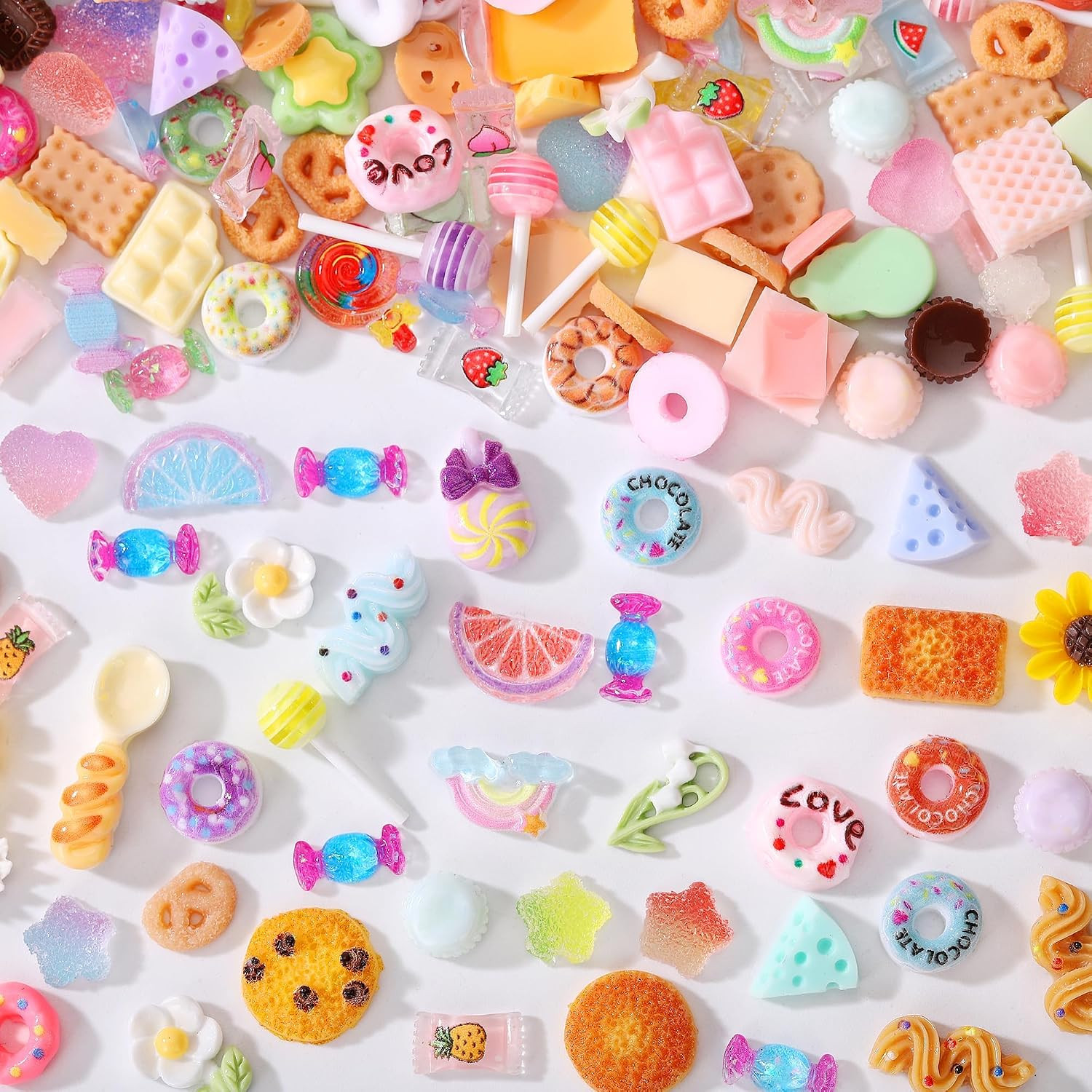 118 Pcs Slime Charms Cute Set，Mixed Lot Assorted Resin Flatback Cute Sets for...