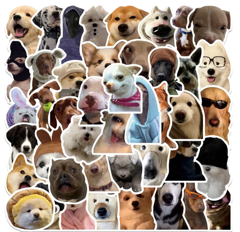 400 pack Cute Dog Cat MEME Funny Animals Stickers Kawaii Cartoon Decals laptop