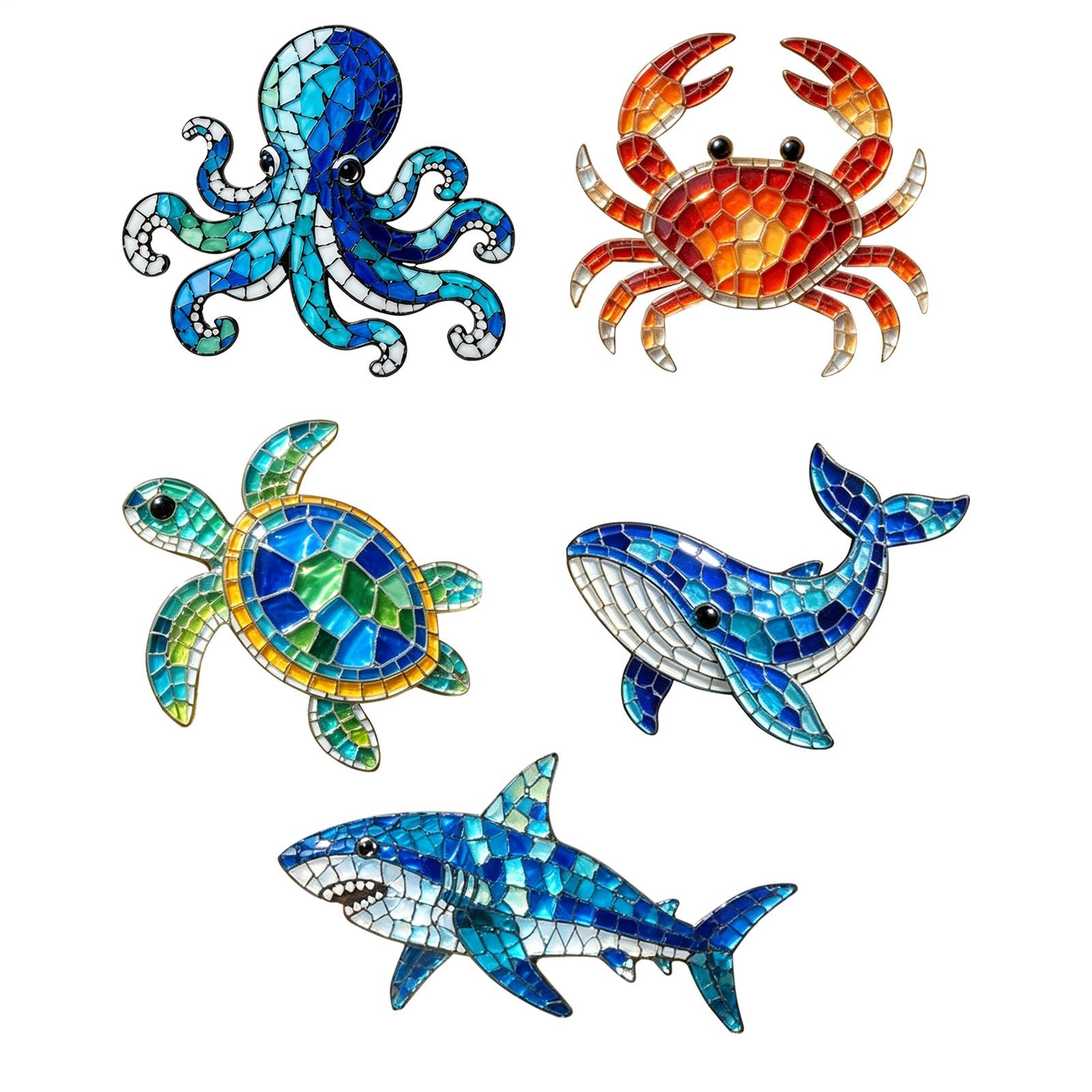 Mosaic Craft Kit Acrylic Beginner-Friendly Cute 2D Sea Animal Handmade thrifty