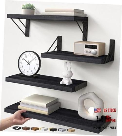 Wall Mounted Floating Bathroom 16-inch A. Black Board & Black Brackets 4
