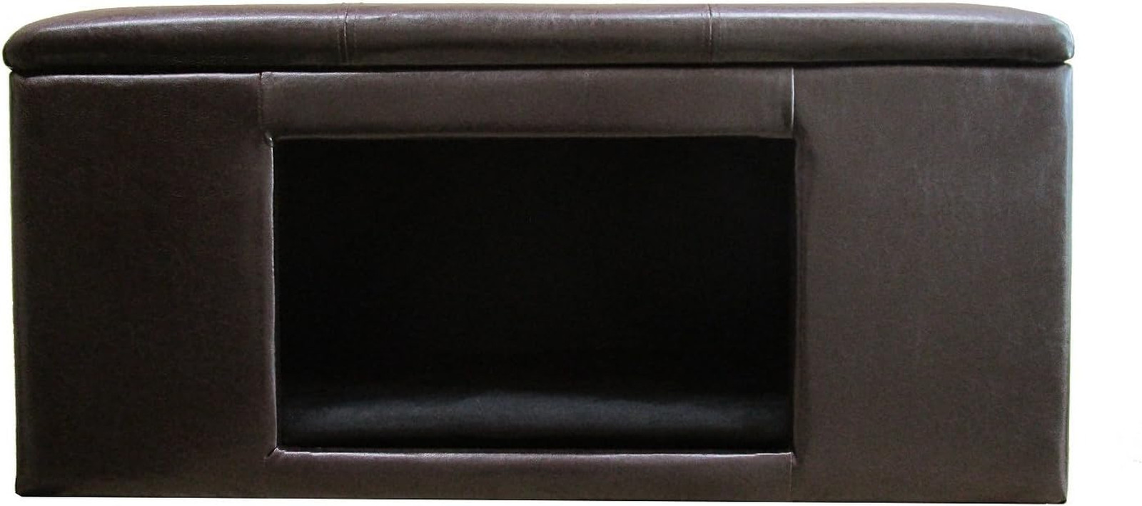 Home Decor | Button Tufted Leatherette Pet Bed & Bench | Faux Leather Pet Bed |
