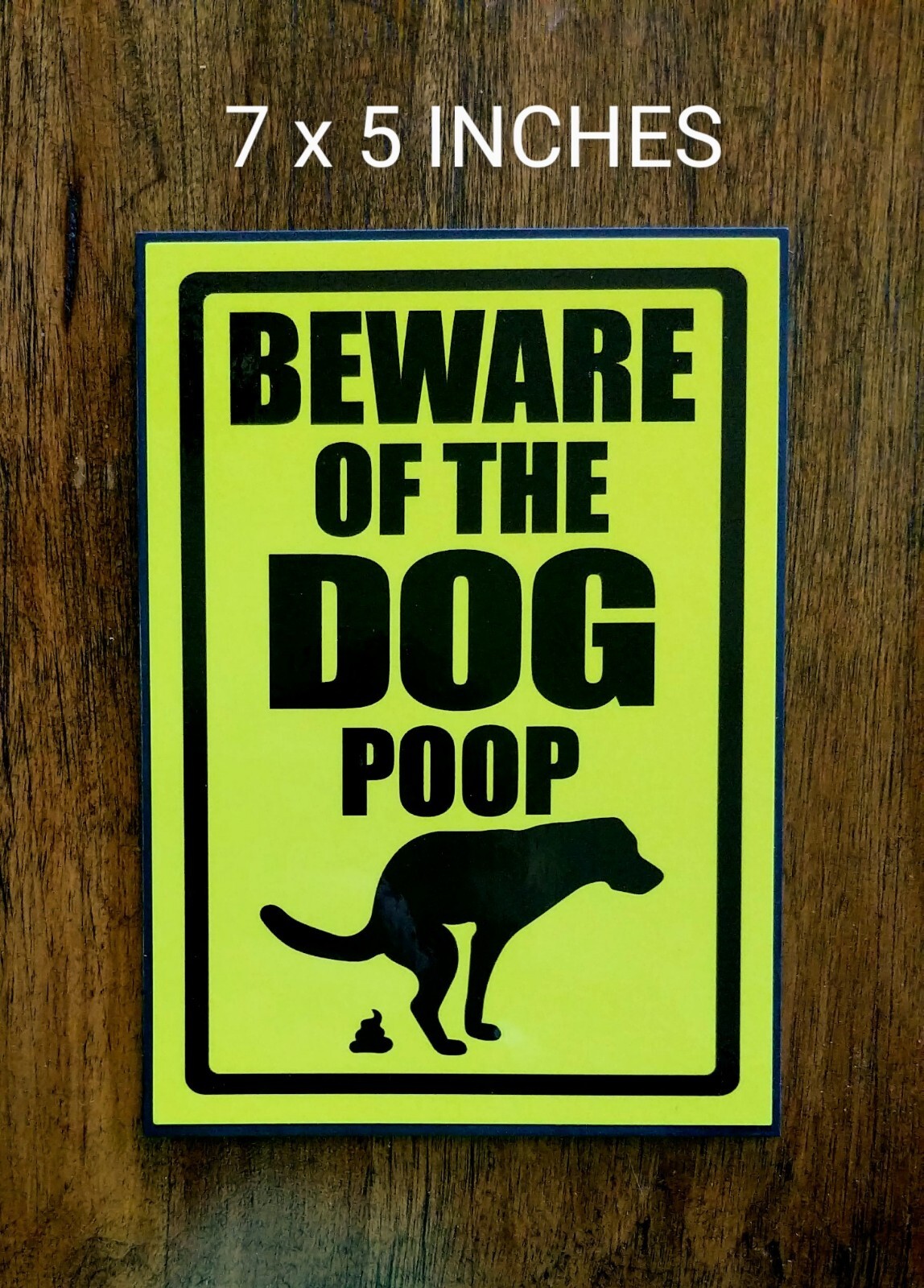 7x5" Beware of Dog Poop Yard Sign Home Decor Humor Pet House Poo Funny Gift 