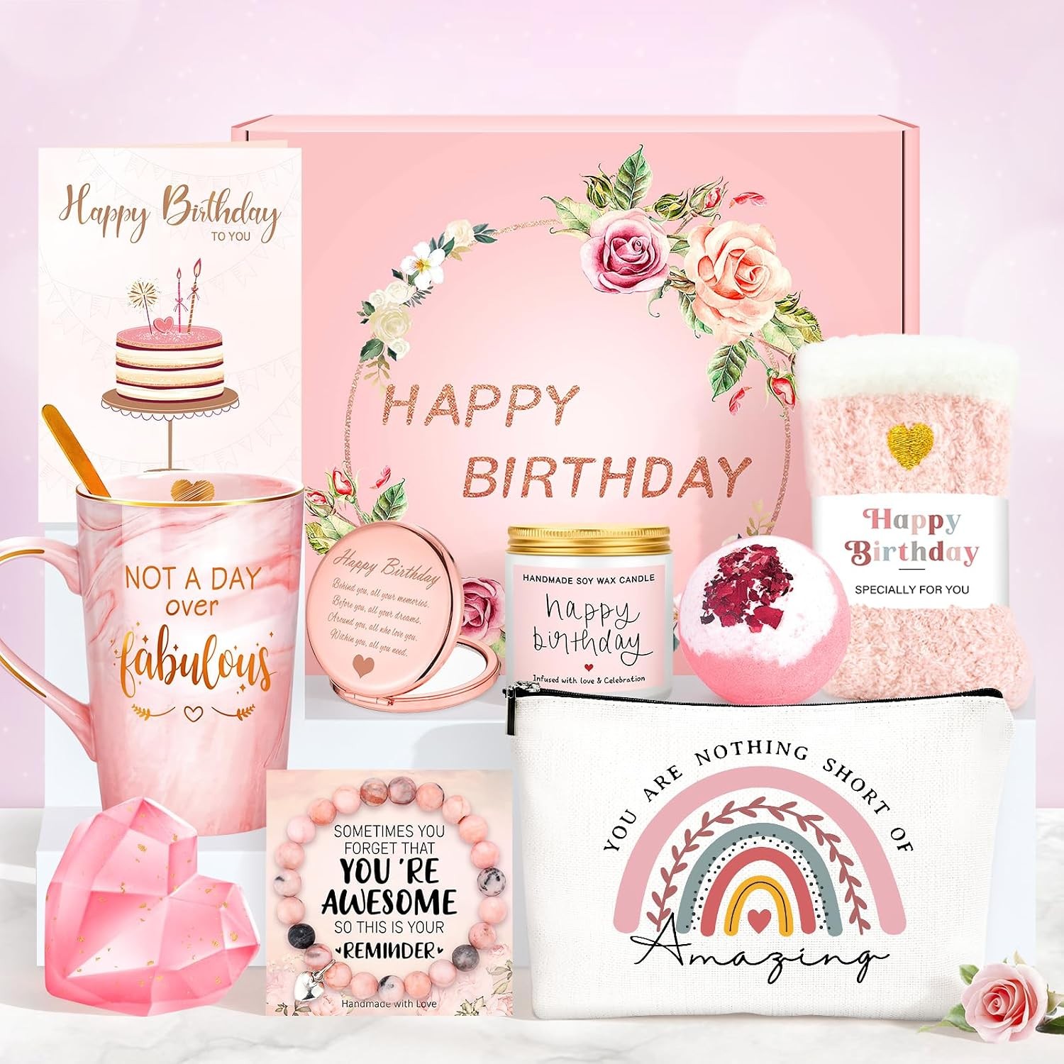 Birthday Gift Baskets for Women 10Pcs Birthday Gift Set Unique Gift Ideas