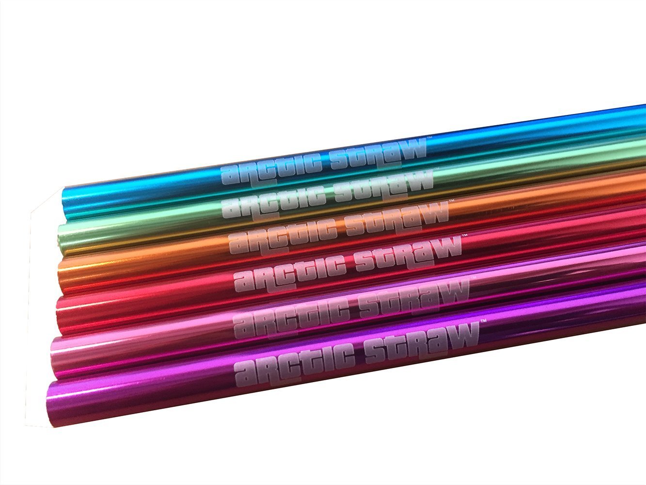 6 New Rainbow drinking straws Unique great Christmas gift present metal