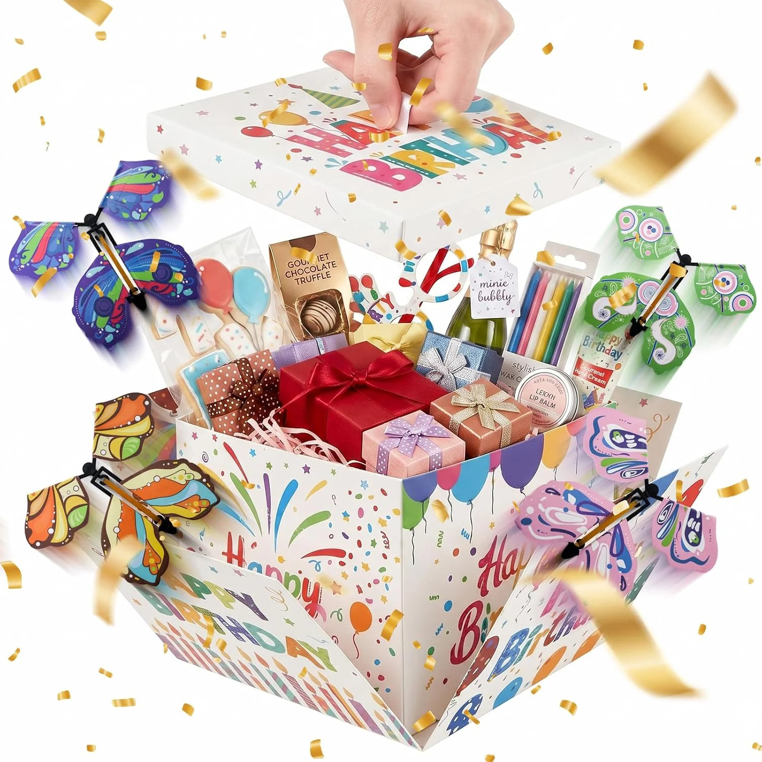 Surprise Birthdays Flying Butterfly Explosion Gift Box, Reusable DIY Unique Gift