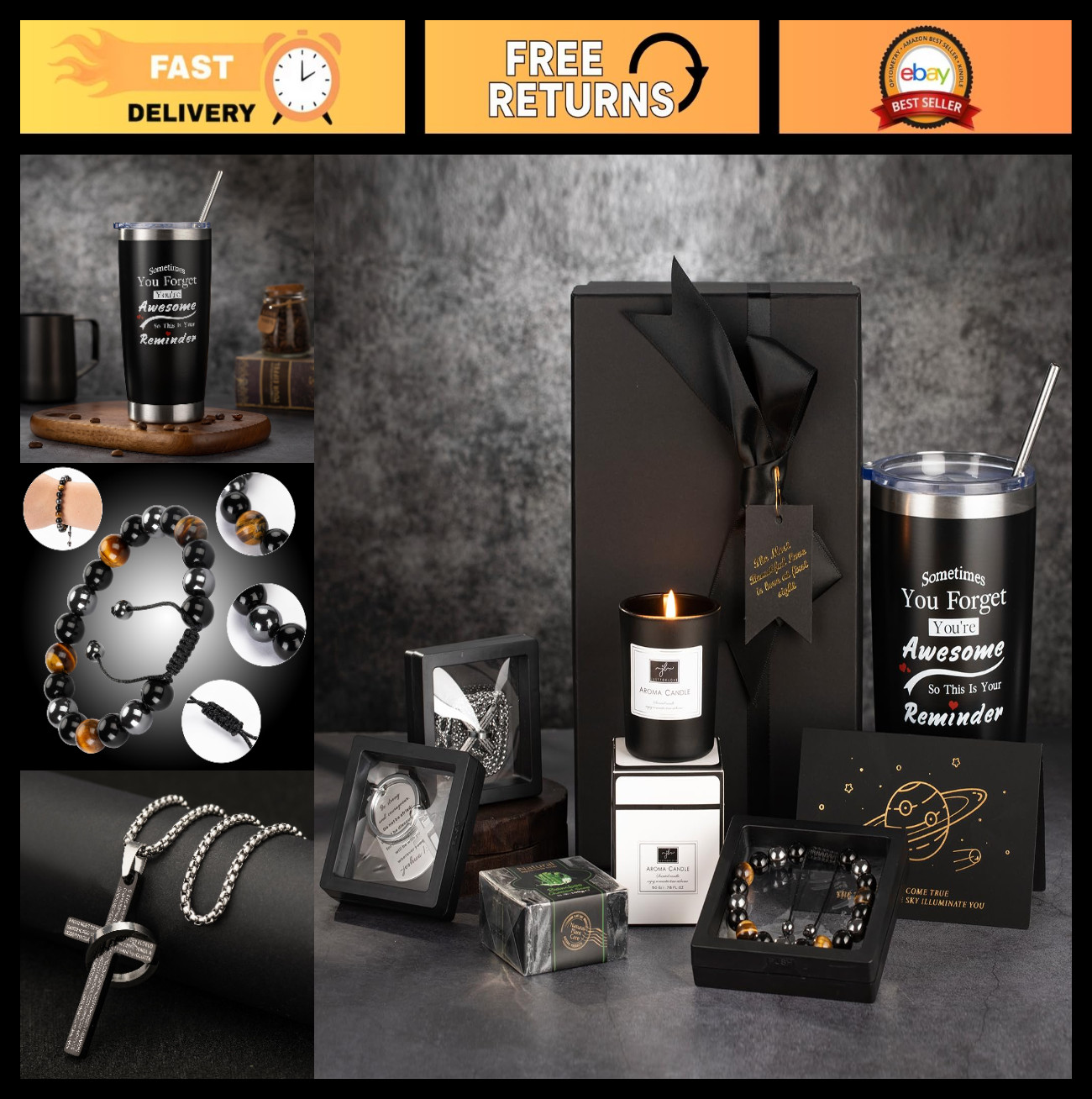 Unique Birthday Gift Box for Men - Gift Baskets for Dad, Husband, Boyfriend, Ret