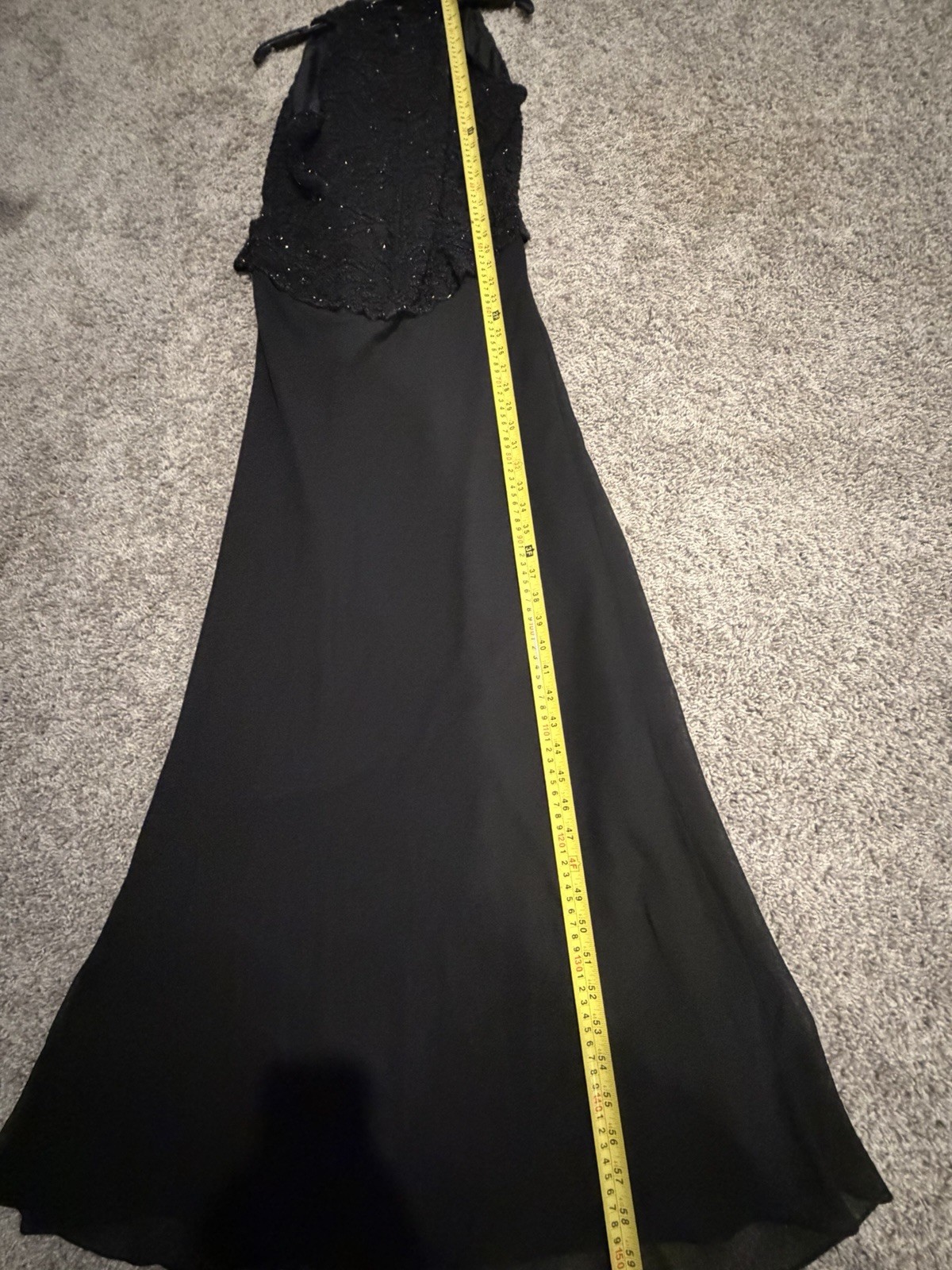 Vintage Reggio Gown Womens 10 Black Elegant Sequin Bodice Chiffon Skirt Event
