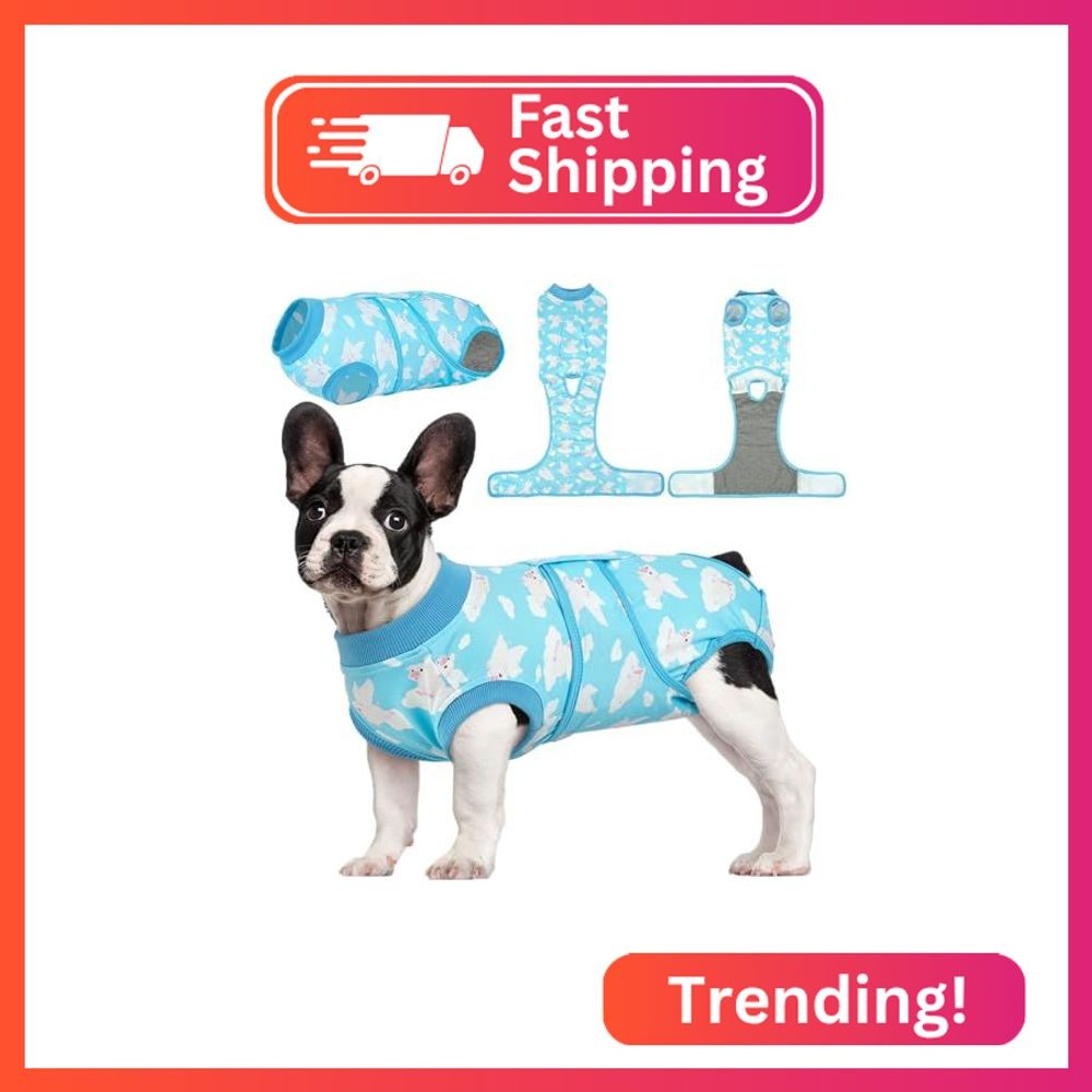 Kuoser Recovery Suit for Dogs Cats, Soft Dog Surgery Suit Female Male Spay