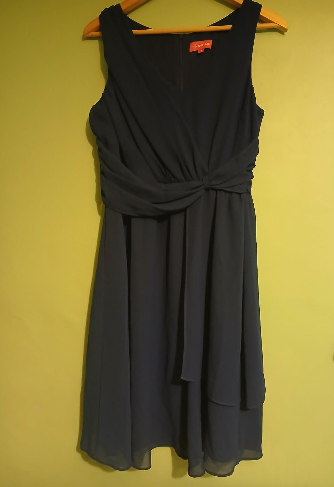 Elegant Navy Blue Cocktail Chiffon Dress by The Department, Size 10