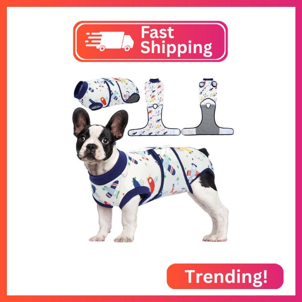 Kuoser Recovery Suit for Dogs Cats, Soft Dog Surgery Suit Female Male Spay