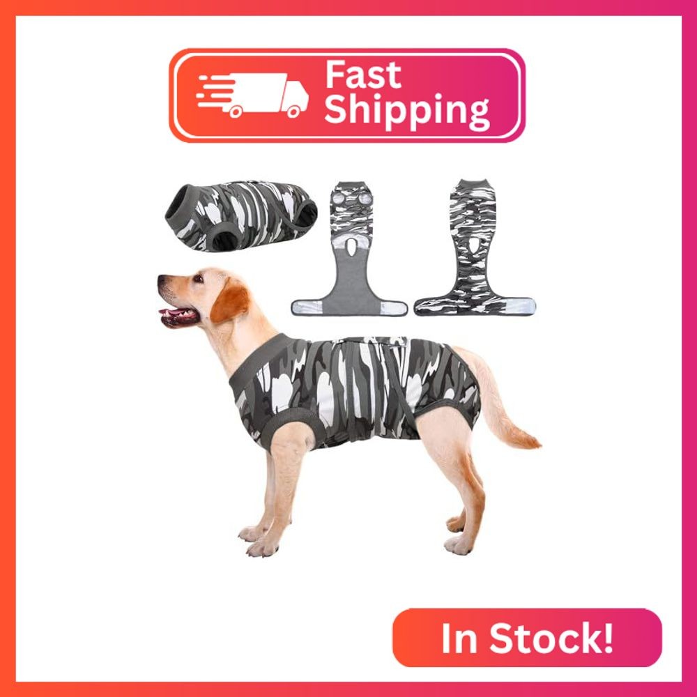 Kuoser Recovery Suit for Dogs Cats, Soft Dog Surgery Suit Female Male Spay