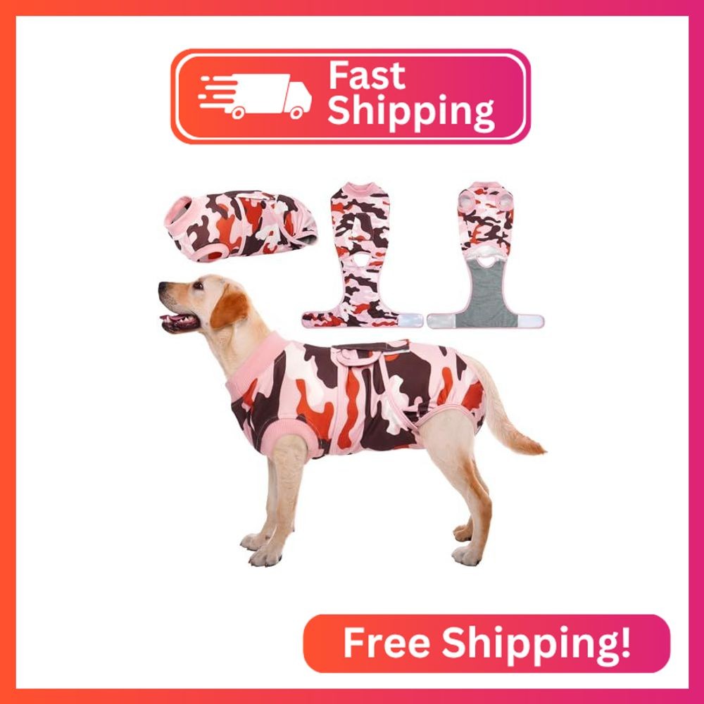 Kuoser Recovery Suit for Dogs Cats, Soft Dog Surgery Suit Female Male Spay