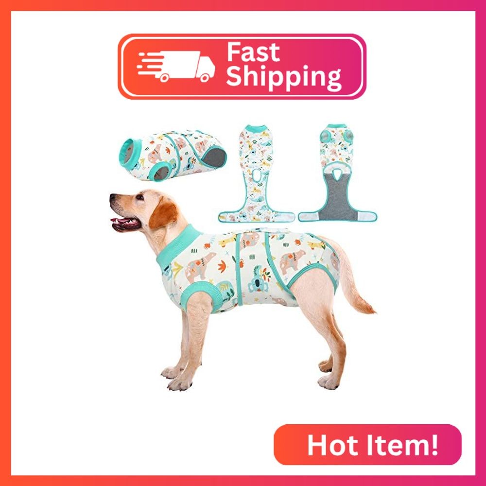 Kuoser Recovery Suit for Dogs Cats, Soft Dog Surgery Suit Female Male Spay