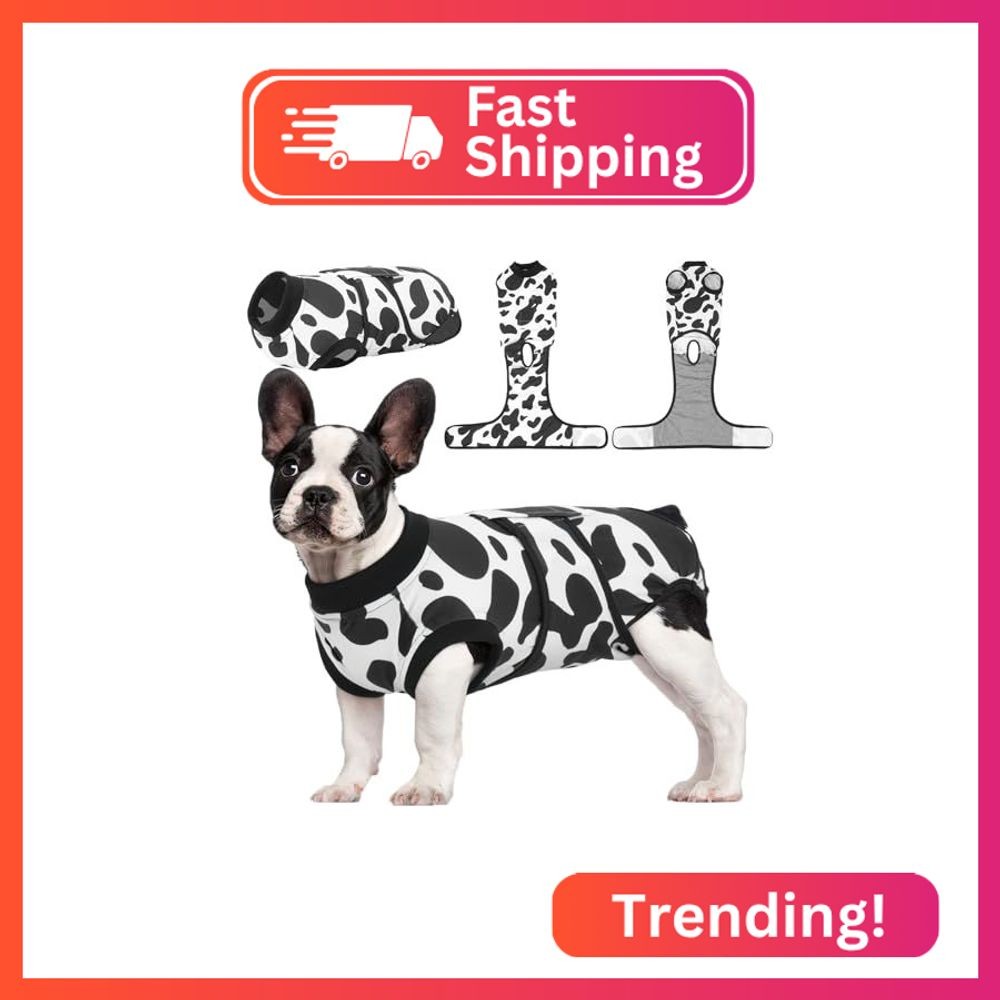 Kuoser Recovery Suit for Dogs Cats, Soft Dog Surgery Suit Female Male Spay