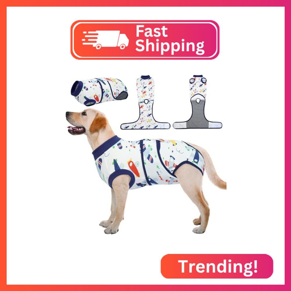 Kuoser Recovery Suit for Dogs Cats, Soft Dog Surgery Suit Female Male Spay