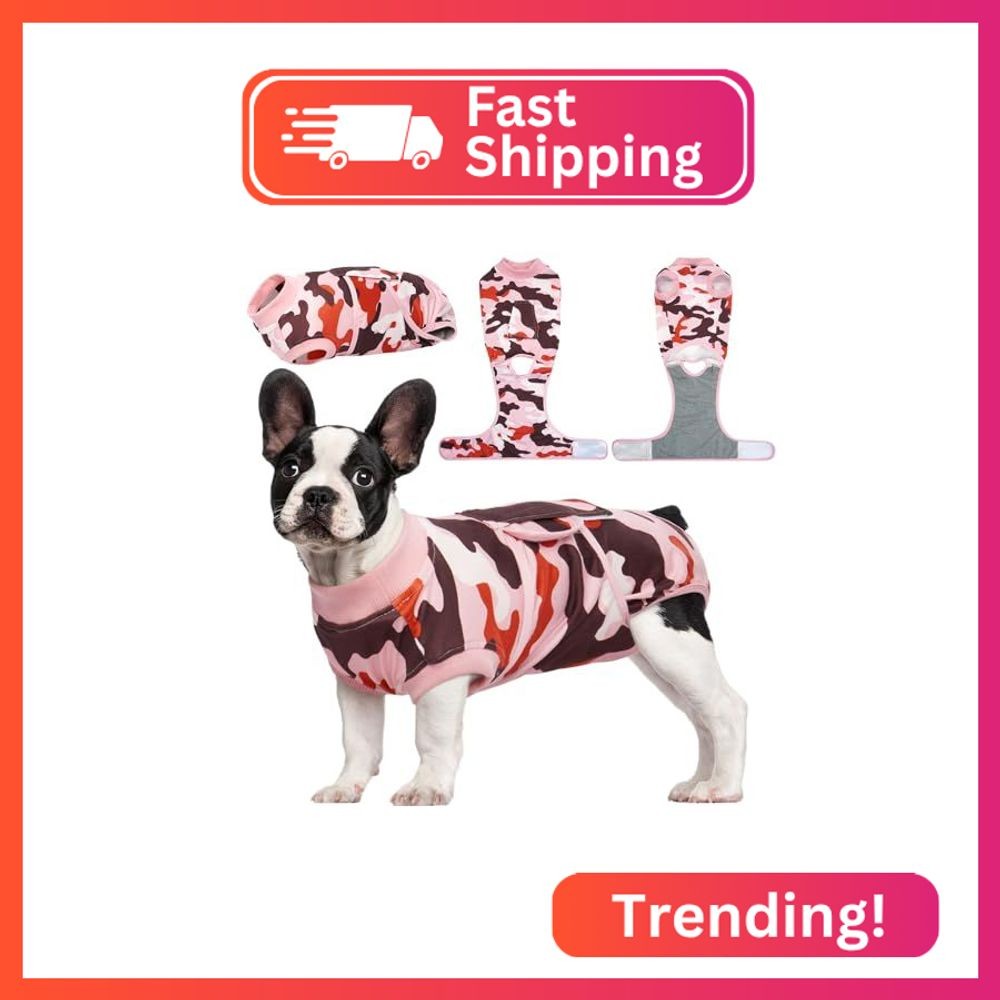 Kuoser Recovery Suit for Dogs Cats, Soft Dog Surgery Suit Female Male Spay