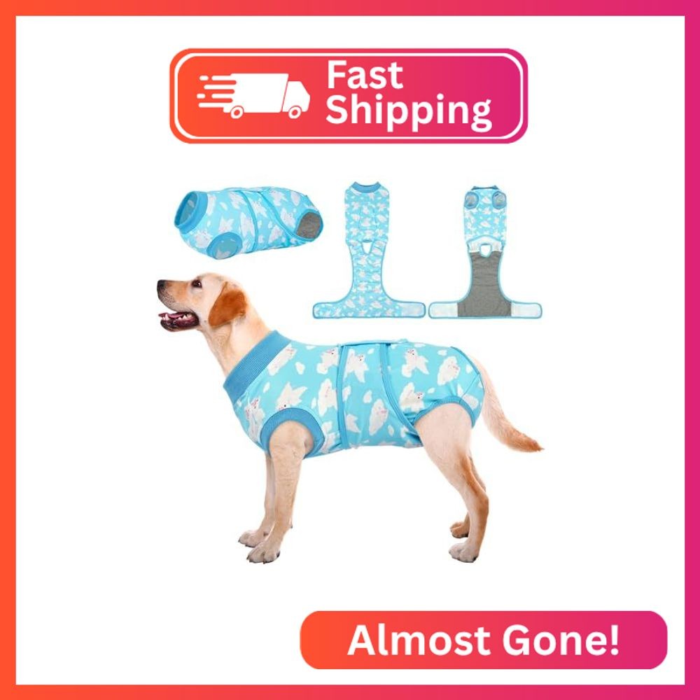 Kuoser Recovery Suit for Dogs Cats, Soft Dog Surgery Suit Female Male Spay