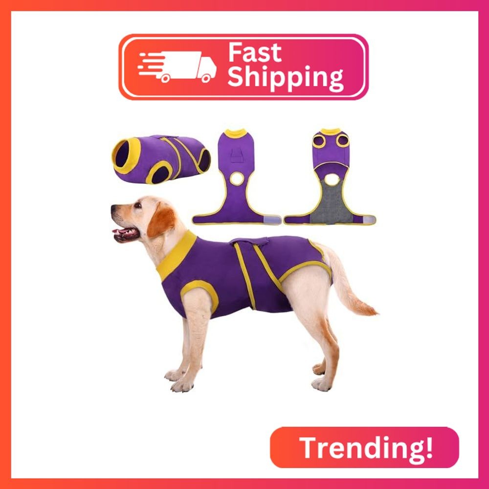 Kuoser Recovery Suit for Dogs Cats, Soft Dog Surgery Suit Female Male Spay