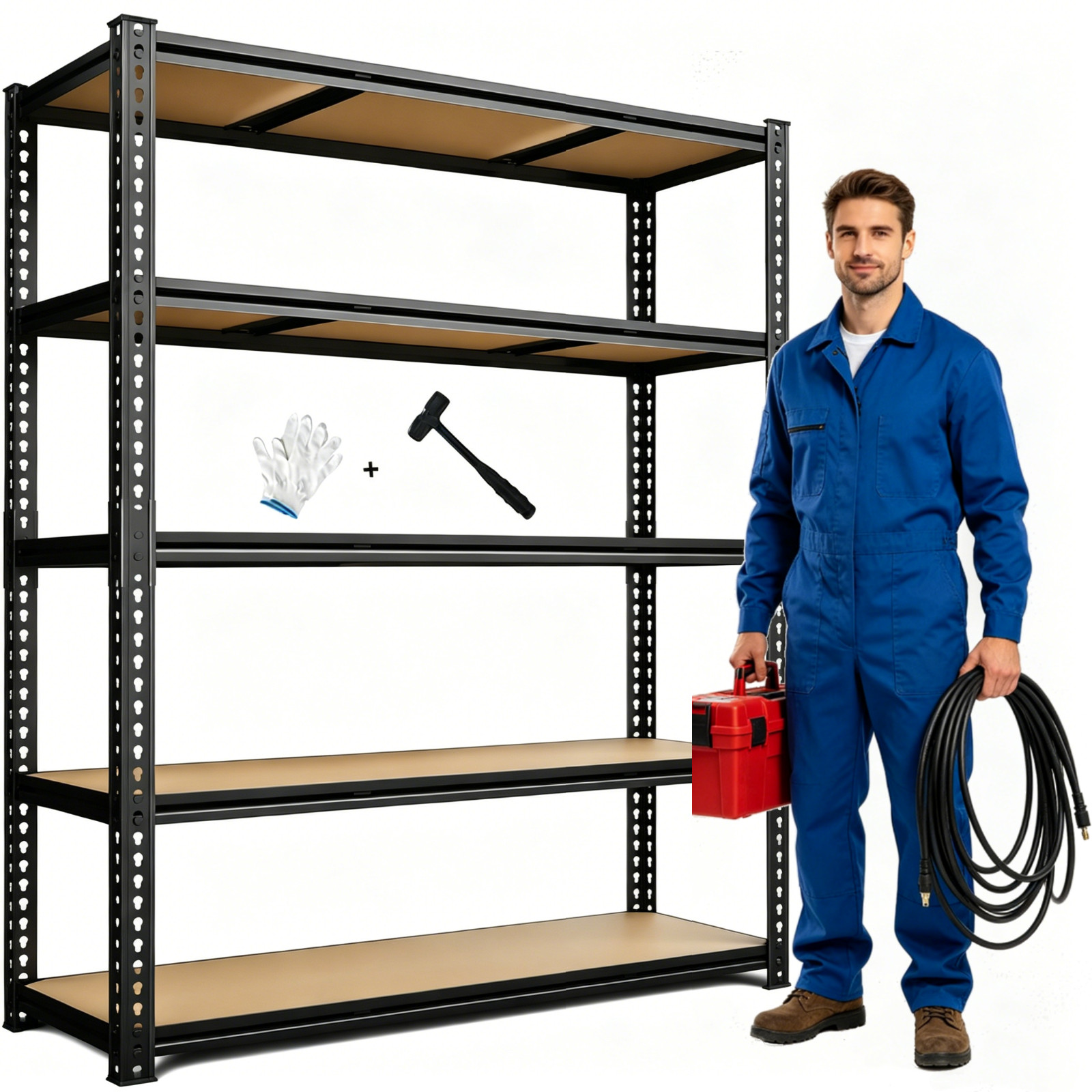48"W Steel Garage Shelving Heavy Duty 3050LBS Industrial Metal Storage Shelves