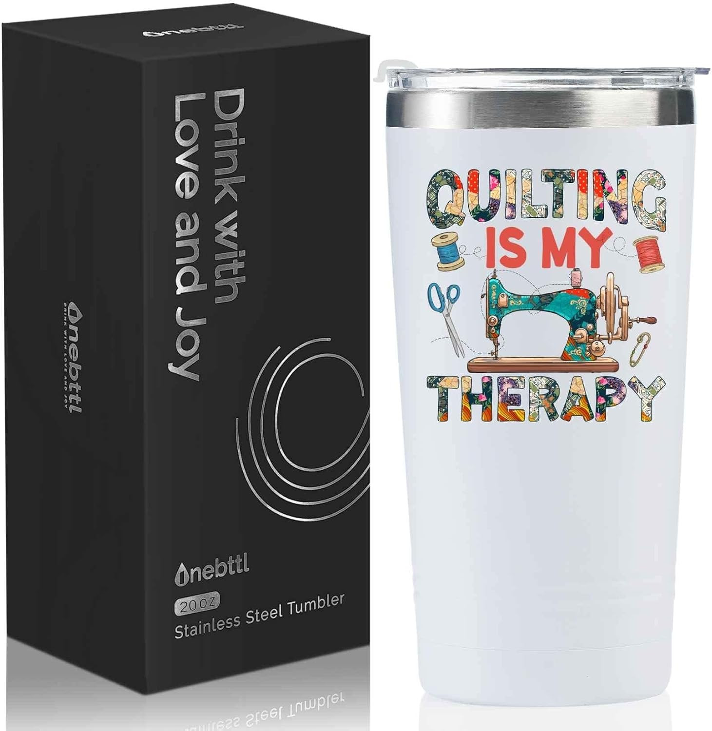 Funny Quilting Gifts for Quilters & Women, 20Oz Stainless Steel Insulated Travel