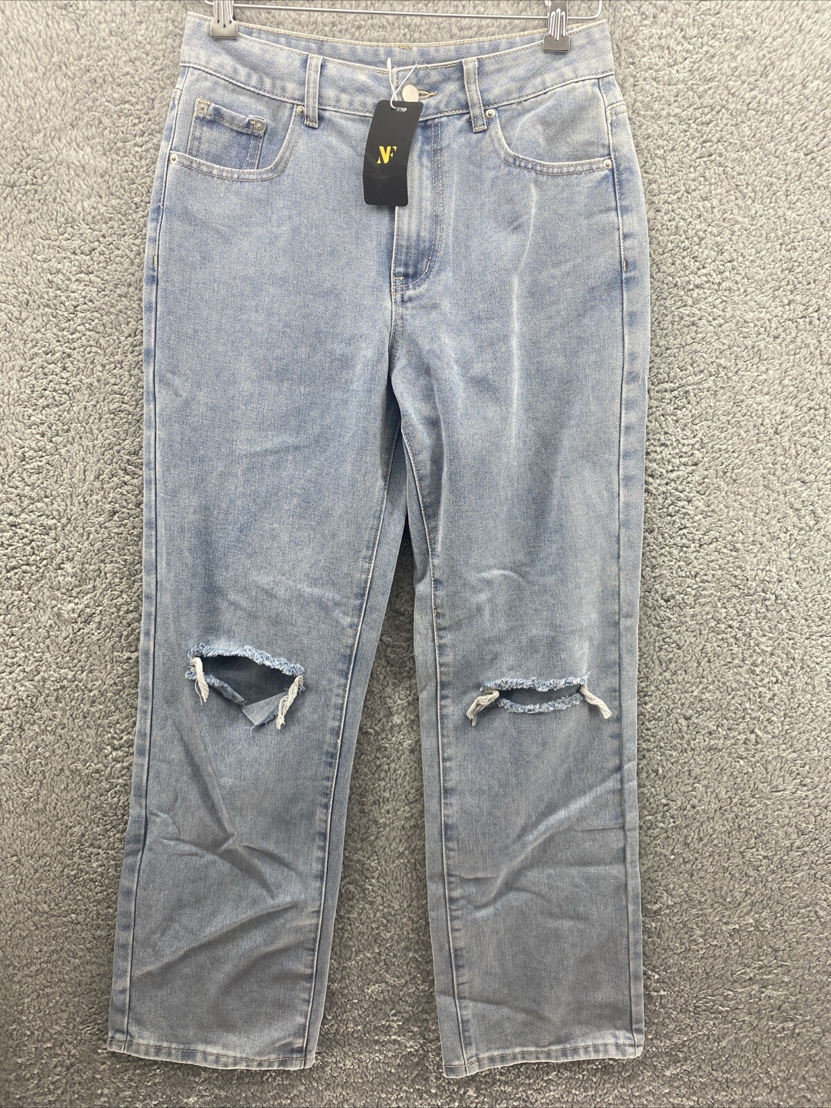 NVFelix Casual American Style Distressed Washed Straight Leg Womens Jeans 8M NWT
