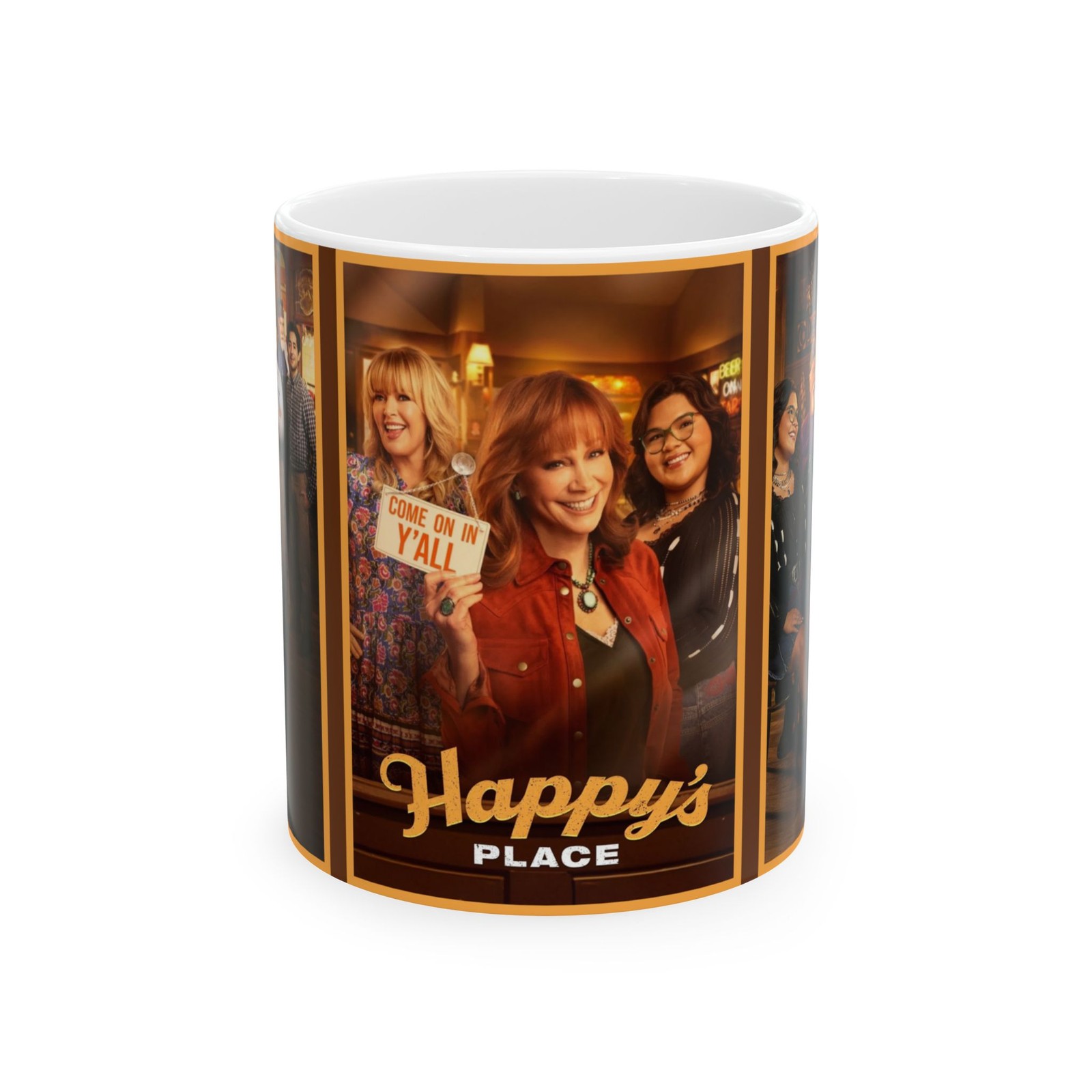 Happy's Place Mug, Reba TV Show Coffee Cup, 11oz Ceramic, Gift for Fans, Funny