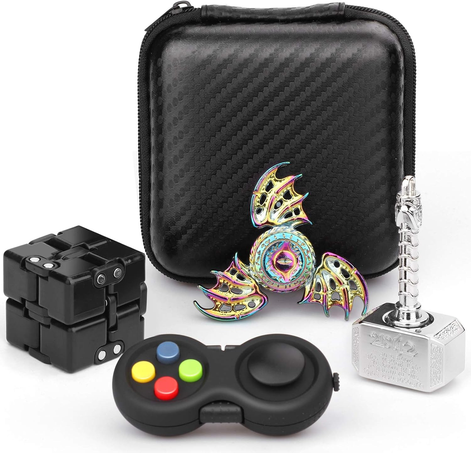 Handheld Fidget Gadget Toy Set Dragon Fidget Hand Spinners,Fidget Infinity Cube,