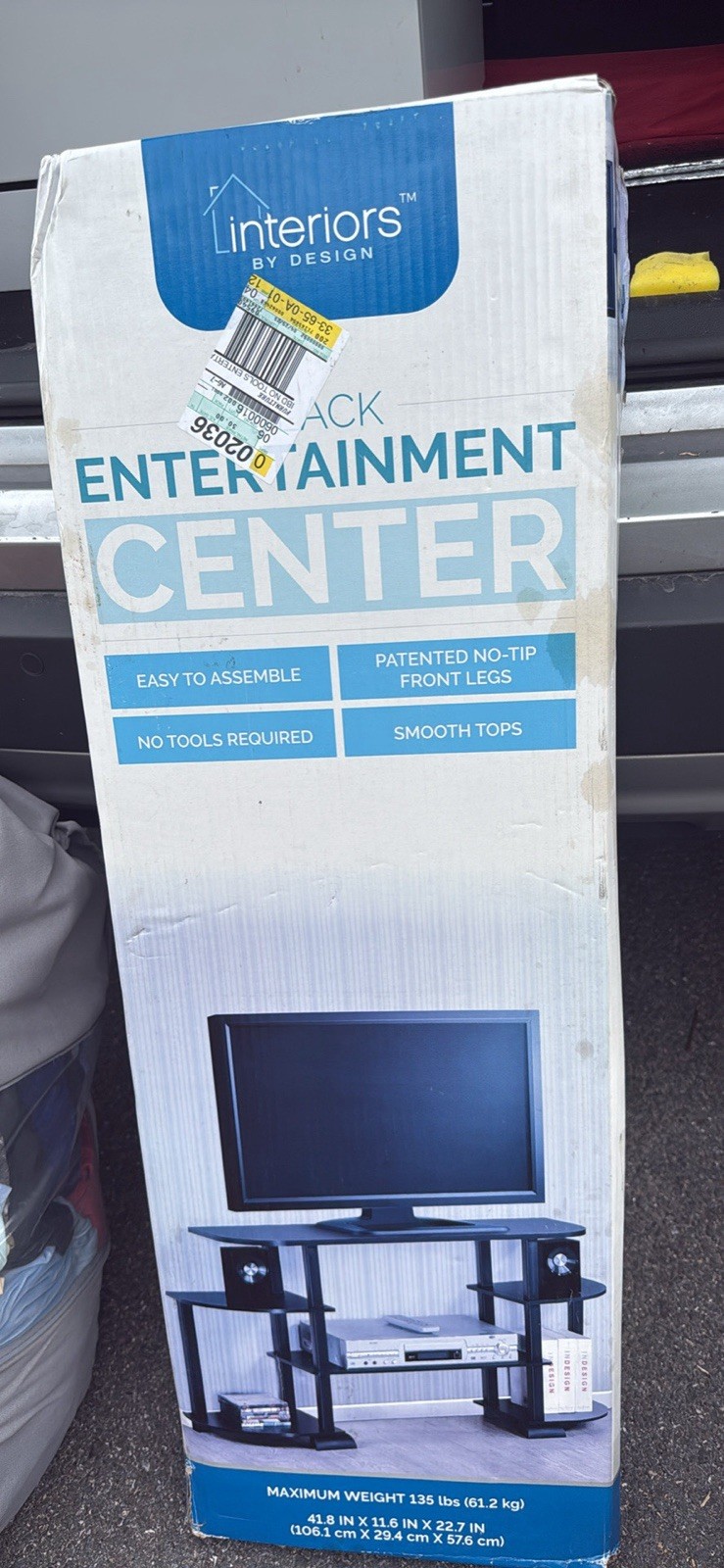 Interiors by Design Black Entertainment Center. New In Box. Never Used