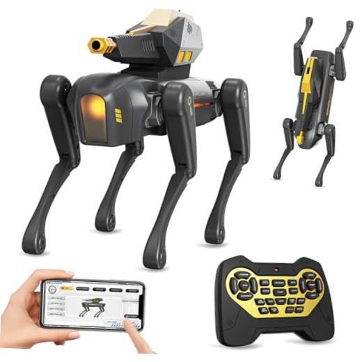 cxjoigxi Smart Robot Dog Toy, Interactive STEM Robotic Pet with Blaster, Voice