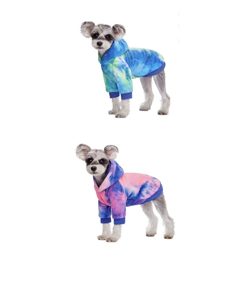 BT Bear Dog Hoodie, Tie-dyed Fashions Dogs Fleece Hoodies Pet Sweatshirt