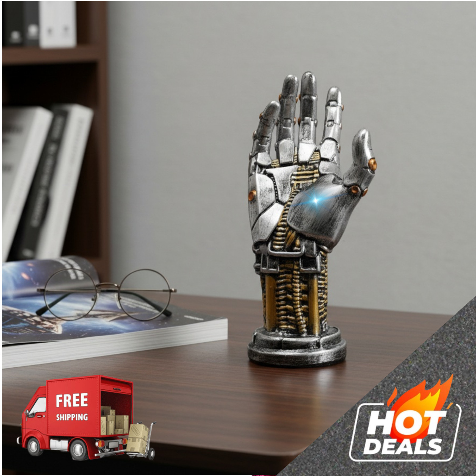 Cyberpunk 3D Gamepad Holder Robotic Hand Storage Box Desk Organizer Tech Gift!