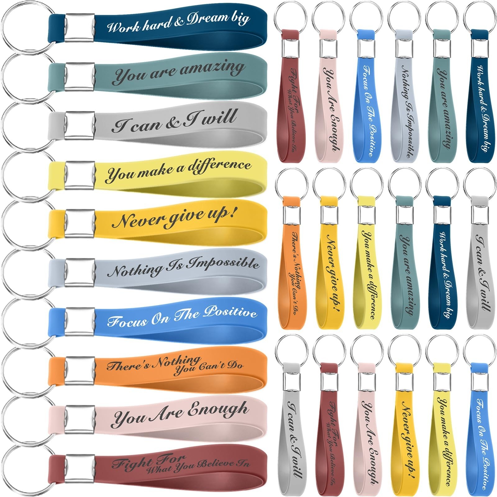 30Pcs Thank You Gifts Keychains Bulk Motivational Keyrings | Inspirational Ap...