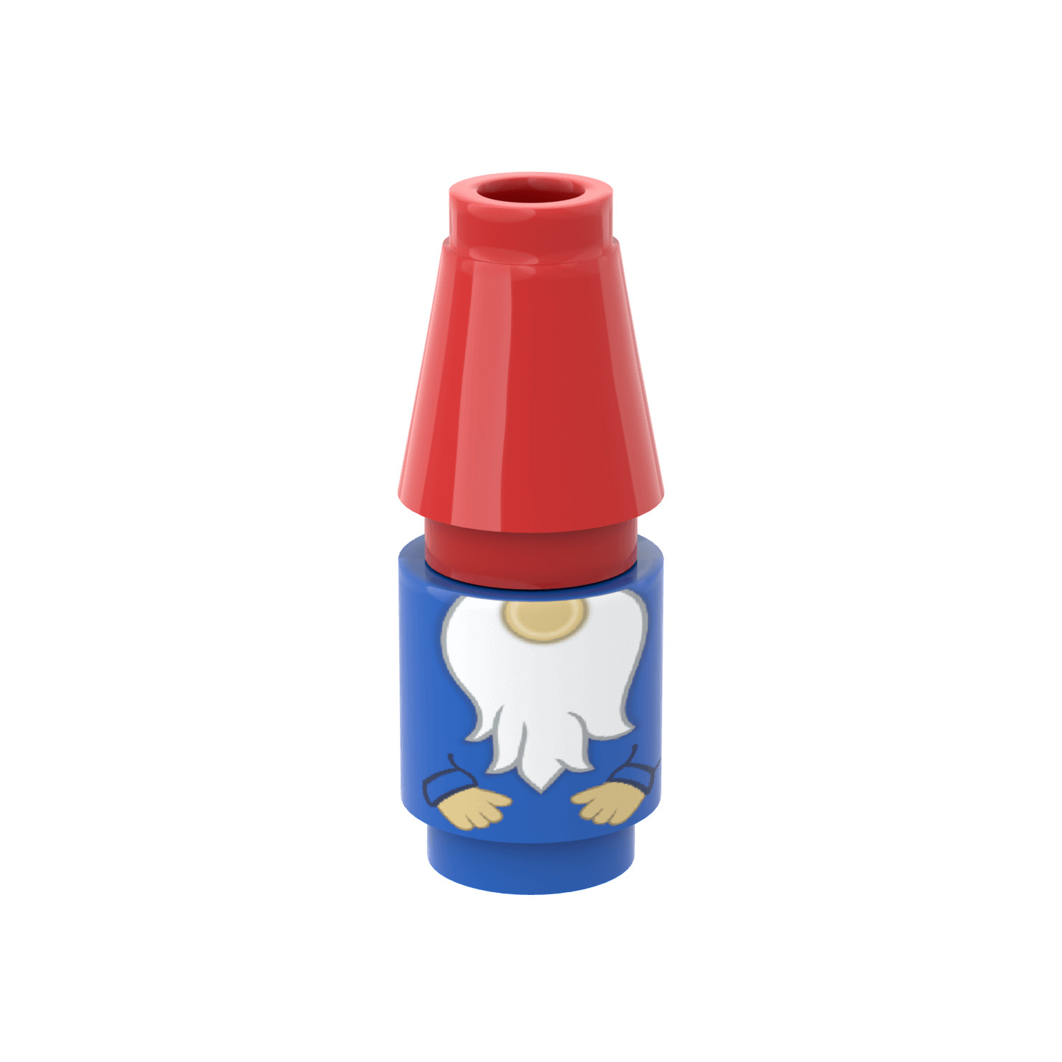Garden Gnome - Fun Minifig Accessory - 1x1 Round - Brick City - MOC - AFOL