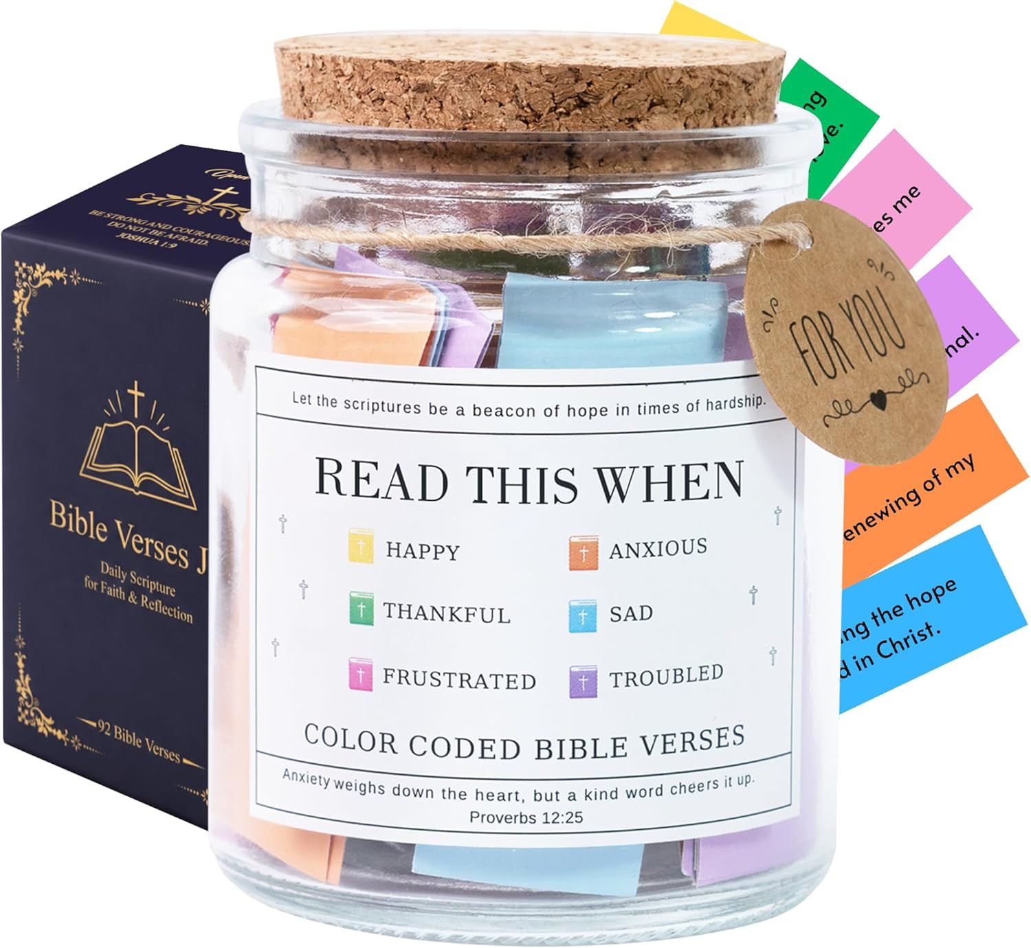 Inspirational Bible Verses Jar - Thoughtful Gifts for Women and Moms