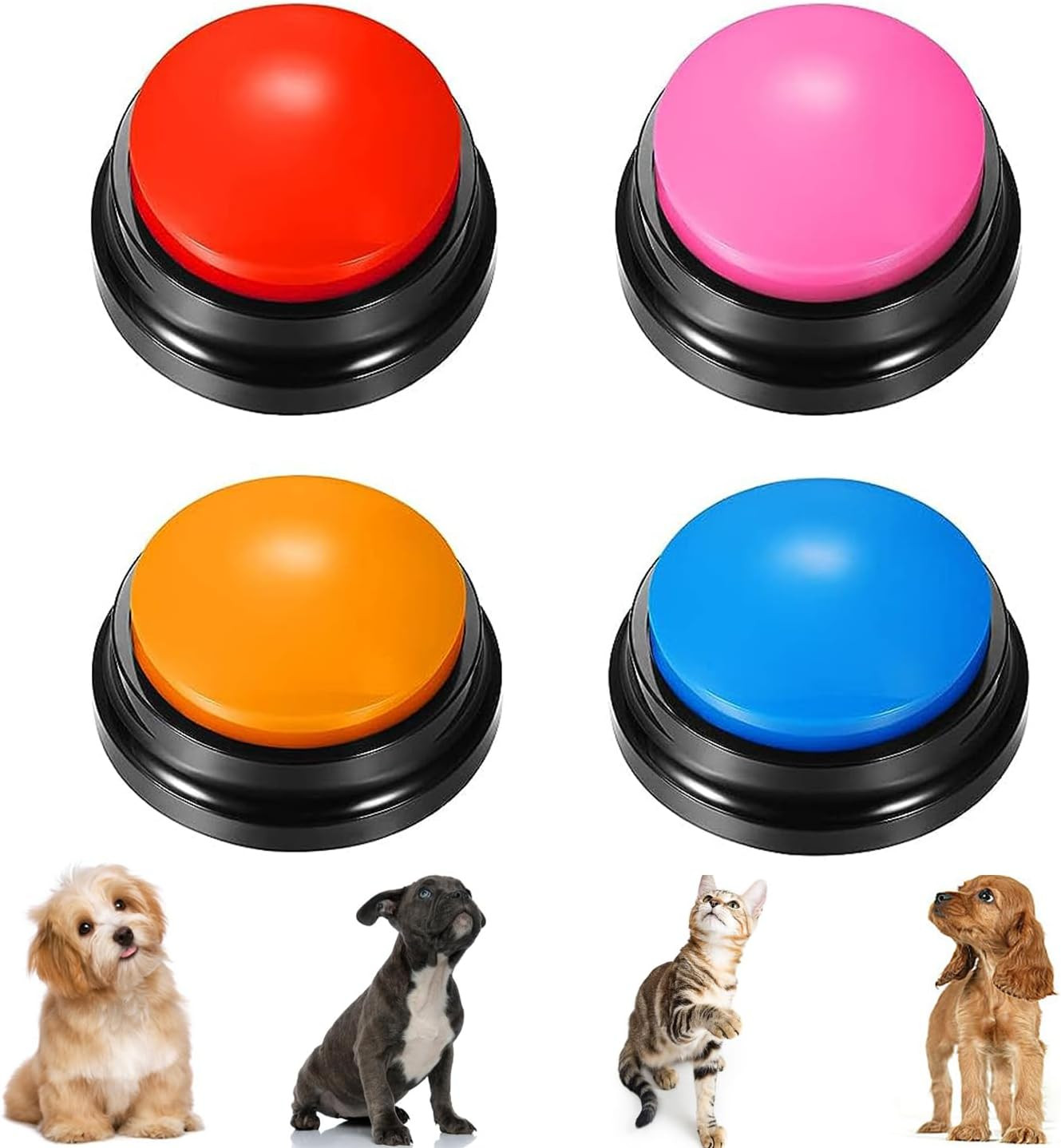 Voice Recording Button 4 Color, Dog Buttons for Communication Pet Training